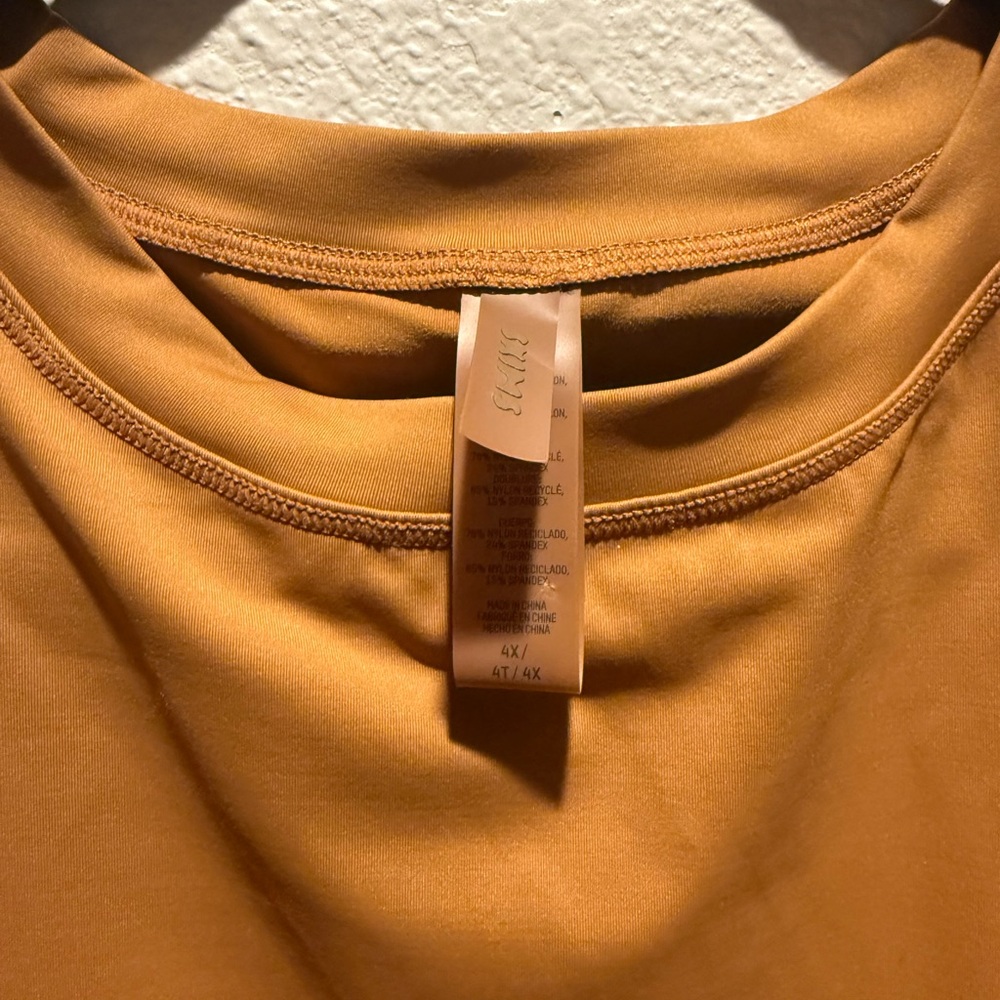 SKIMS RECYCLED SWIM DRESS ALMOND NWOT 4X - Picture 5 of 5